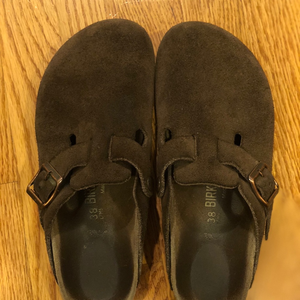 Brown suede Birkenstock Boston sz 38N